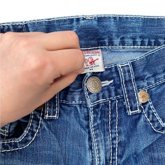 Vintage True Religion Jeans Size 34 RICKY BIG T Blue - Picture 9 of 9